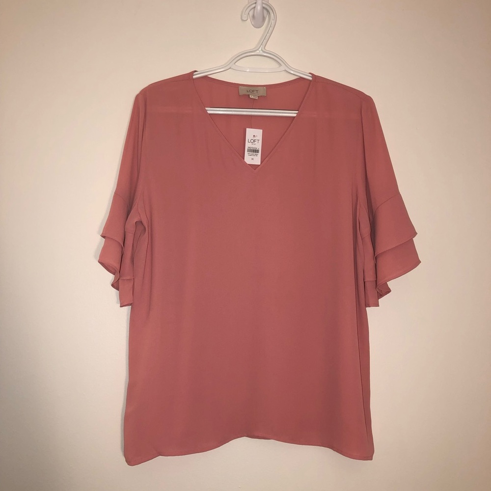 LOFT short-sleeved blouse—M—NWT